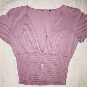 Low-rise Cropped Purple Top
